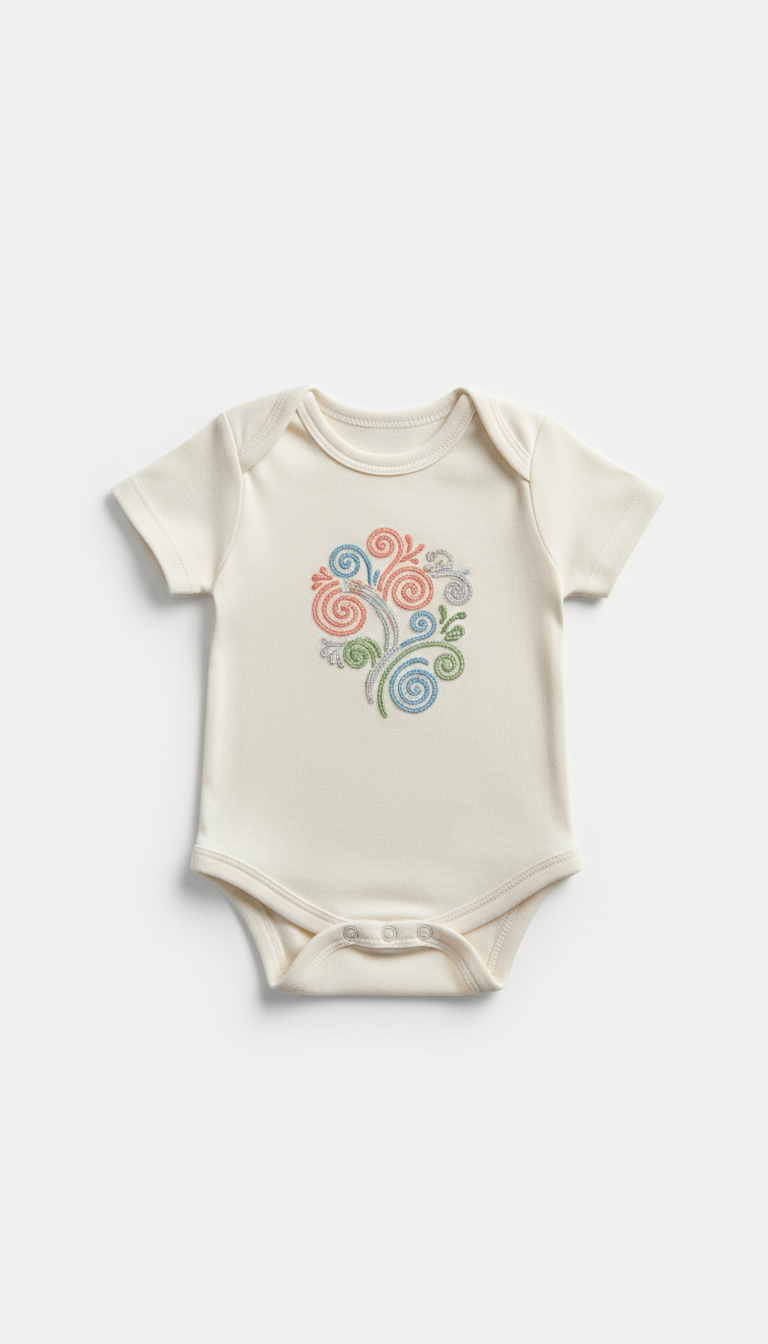 Embroidered Cotton Onesie with Name