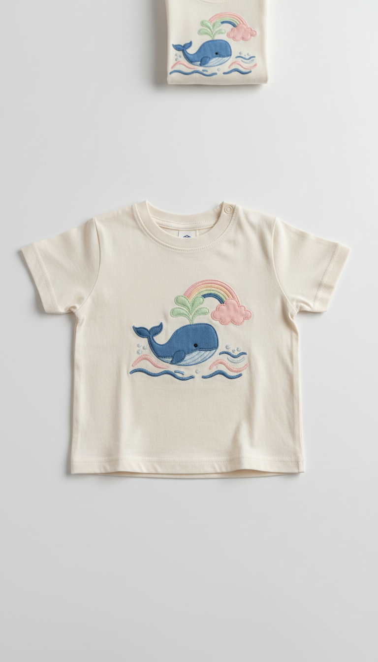 Embroidered Kids’ T-Shirt with Playful Design